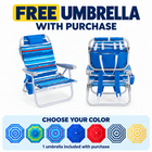 Backpack Beach Chair 2 Pack – Reclining Aluminum, 300 - 500 lbs
