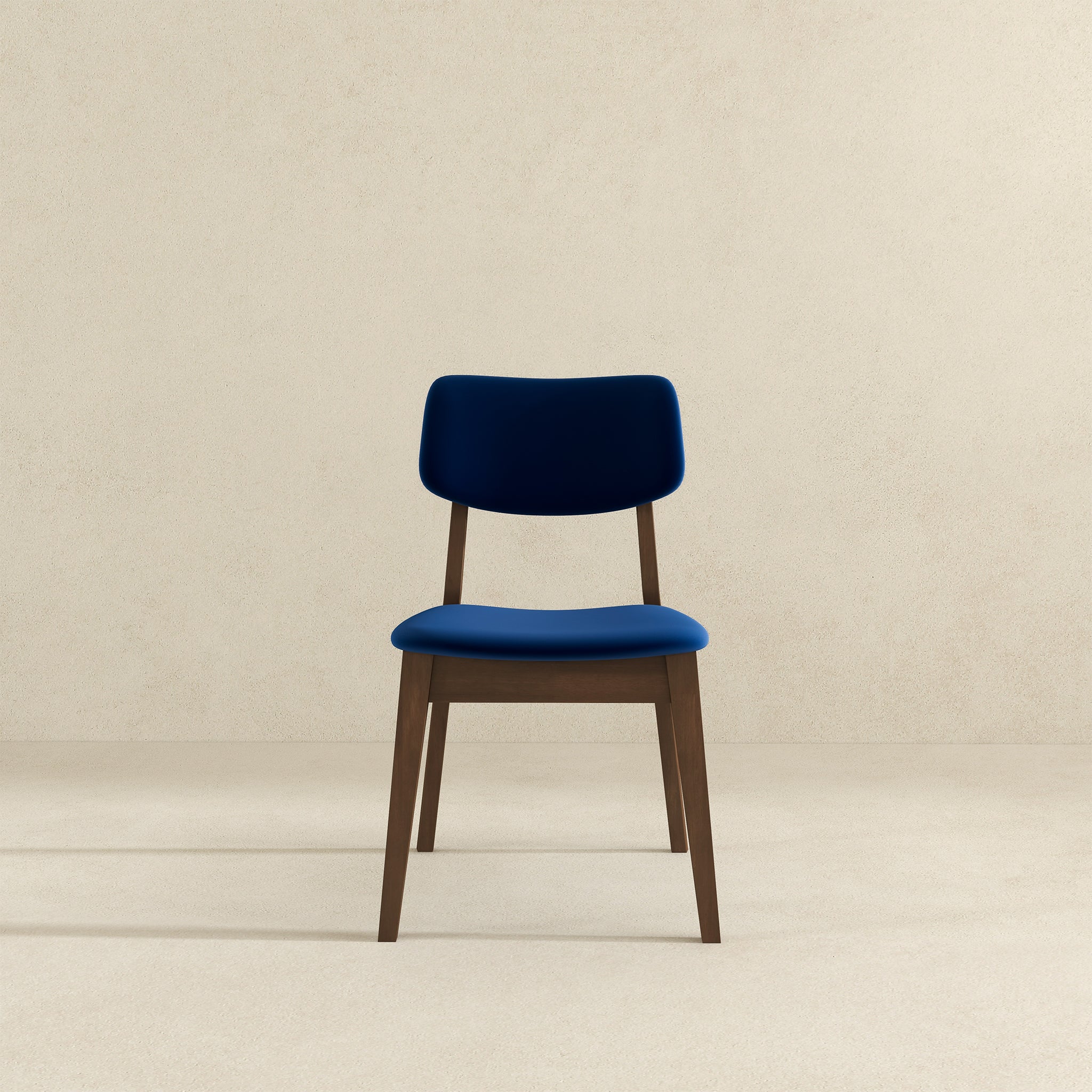 Blue Velvet Solid Back Side Chair