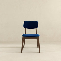 Blue Velvet Solid Back Side Chair