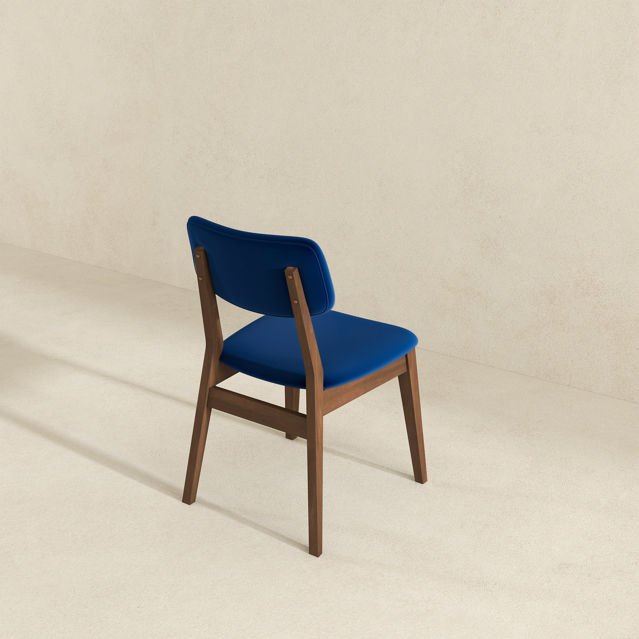 Blue Velvet Solid Back Side Chair