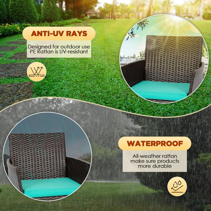  Blue outdoor wicker furniture