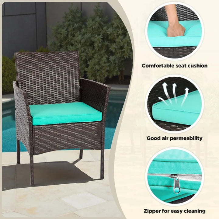  Blue outdoor wicker furniture