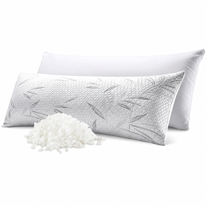 Memory Foam Body Pillow with Removable Cover –  54 x 20 in