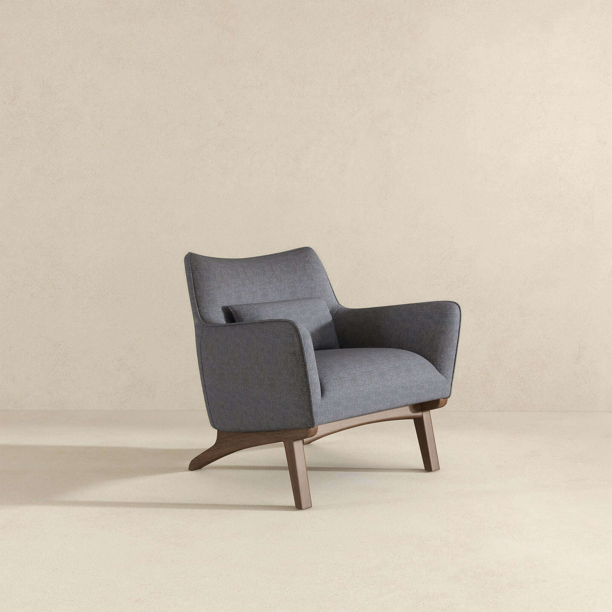 Brayden Mid Century Modern Sea Side Grey Linen Armchair