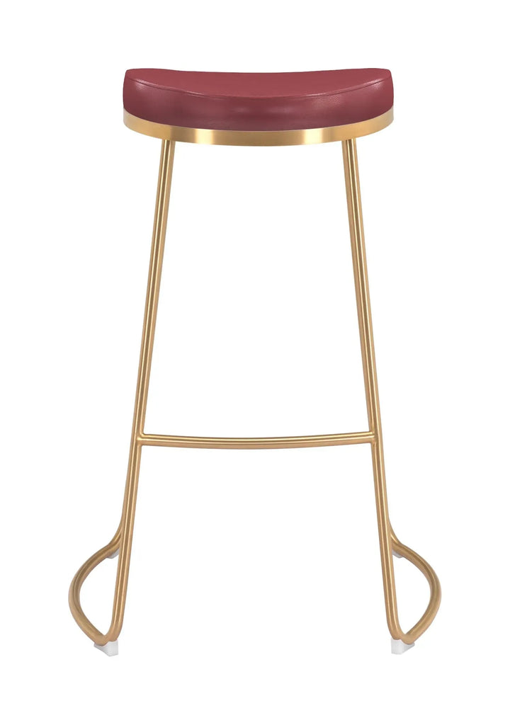 Bree Barstool Burgundy & Gold