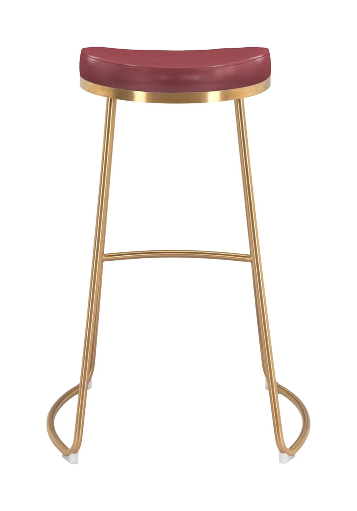 Bree Barstool Burgundy & Gold