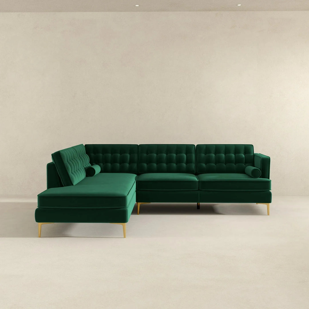 Brooke Sectional Sofa Left Facing Green