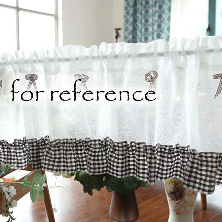 Brown Grid Doorway Curtain Valance
