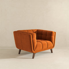 Brunt Orange Velvet Addison Lounge Chair