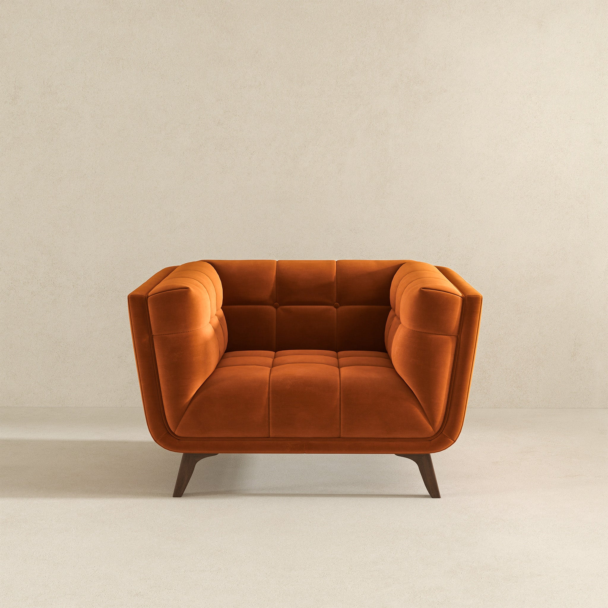 Brunt Orange Velvet Addison Lounge Chair