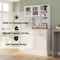 HOMCOM 68" Storage Pantry Cupboards, Freestanding Cabinet w/ 2 Tilt Out Cabinets & Build-in Charging Station for Dining Room, White