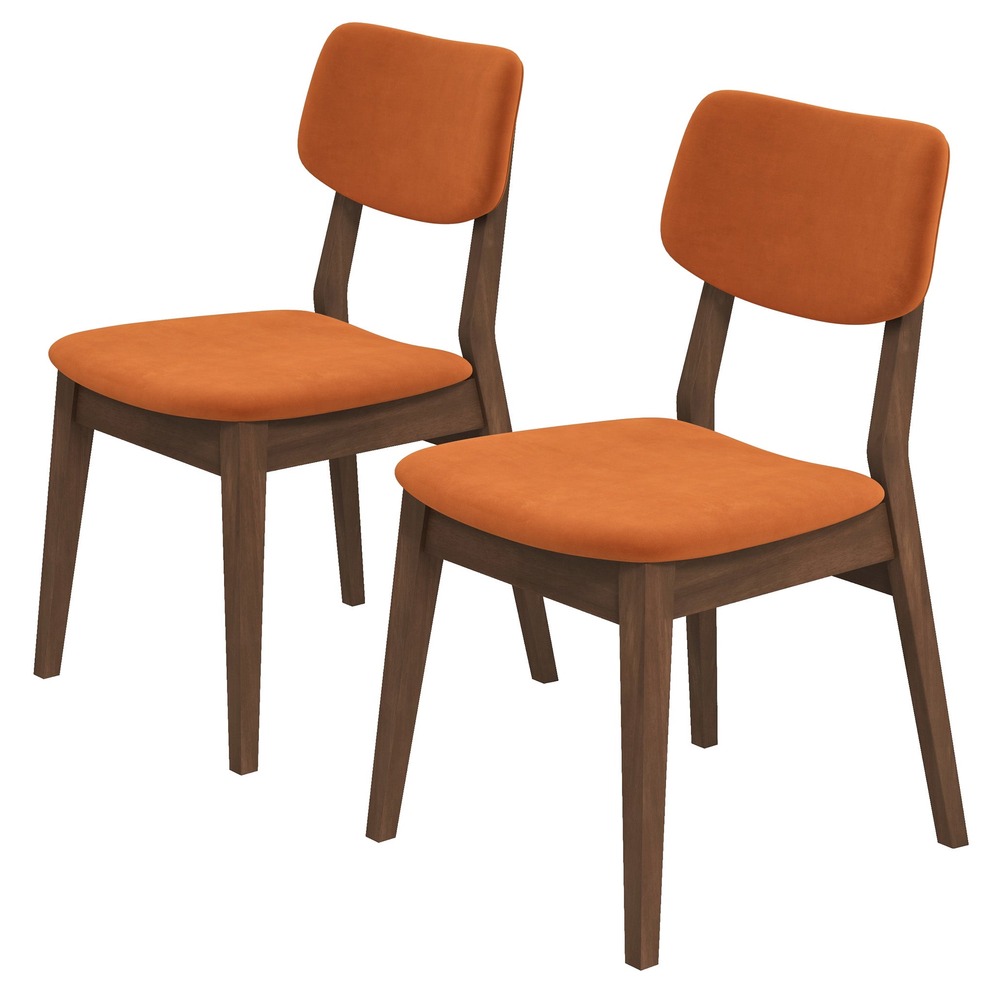 Burnt Orange Velvet Solid Back Side Chair