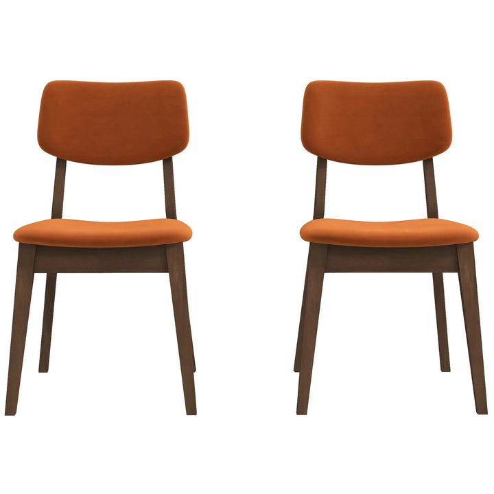 Burnt Orange Velvet Solid Back Side Chair