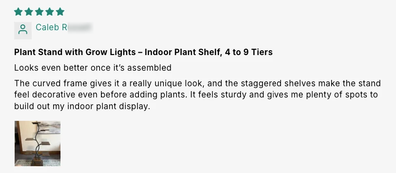 Plant Stand with Grow Lights – Indoor Plant Shelf, 4 to 9 Tiers customer review screenshot 5