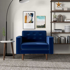 Casey Blue Velvet Lounge Chair