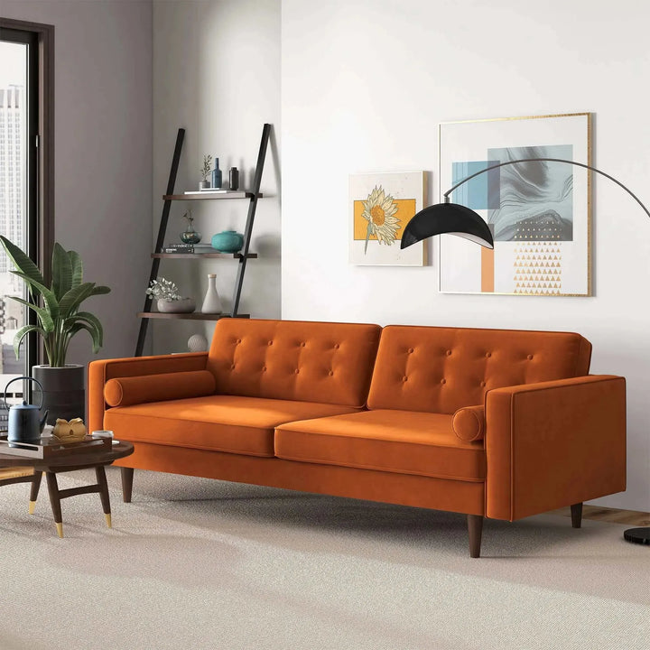 Casey Mid Century Modern Burnt Sofa