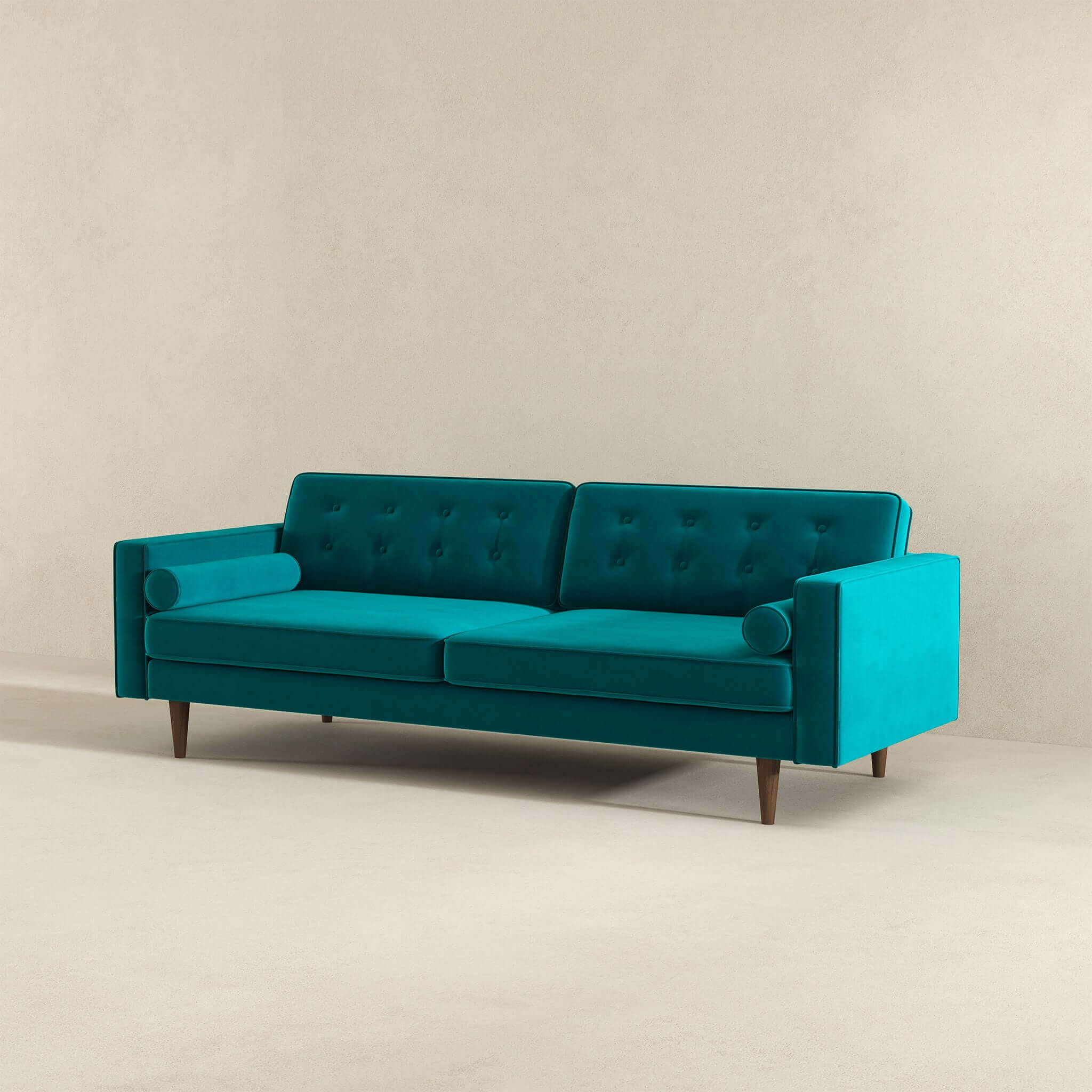 Casey Mid Century Teal Sofa