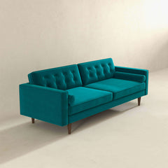 Casey Mid Century Teal Sofa