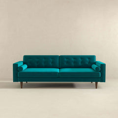 Casey Mid Century Teal Sofa