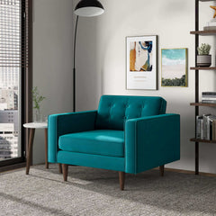 Casey Teal Velvet Lounge Chair