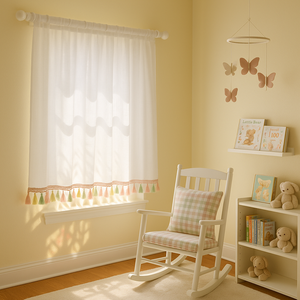 Charming White Café Curtain