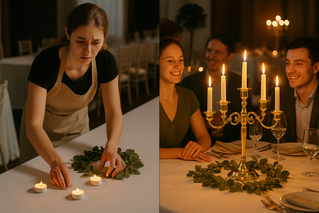 Elegant Metal Candelabra – 3/5-Arm Romantic Centerpiece | Candle-Holder Décor | Trufairs