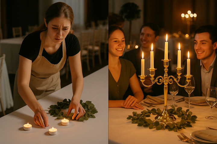 Elegant Metal Candelabra – 3/5-Arm Romantic Centerpiece | Candle-Holder Décor | Trufairs