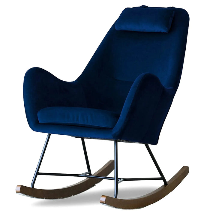 Chelsea Velvet Rocking Chair Blue