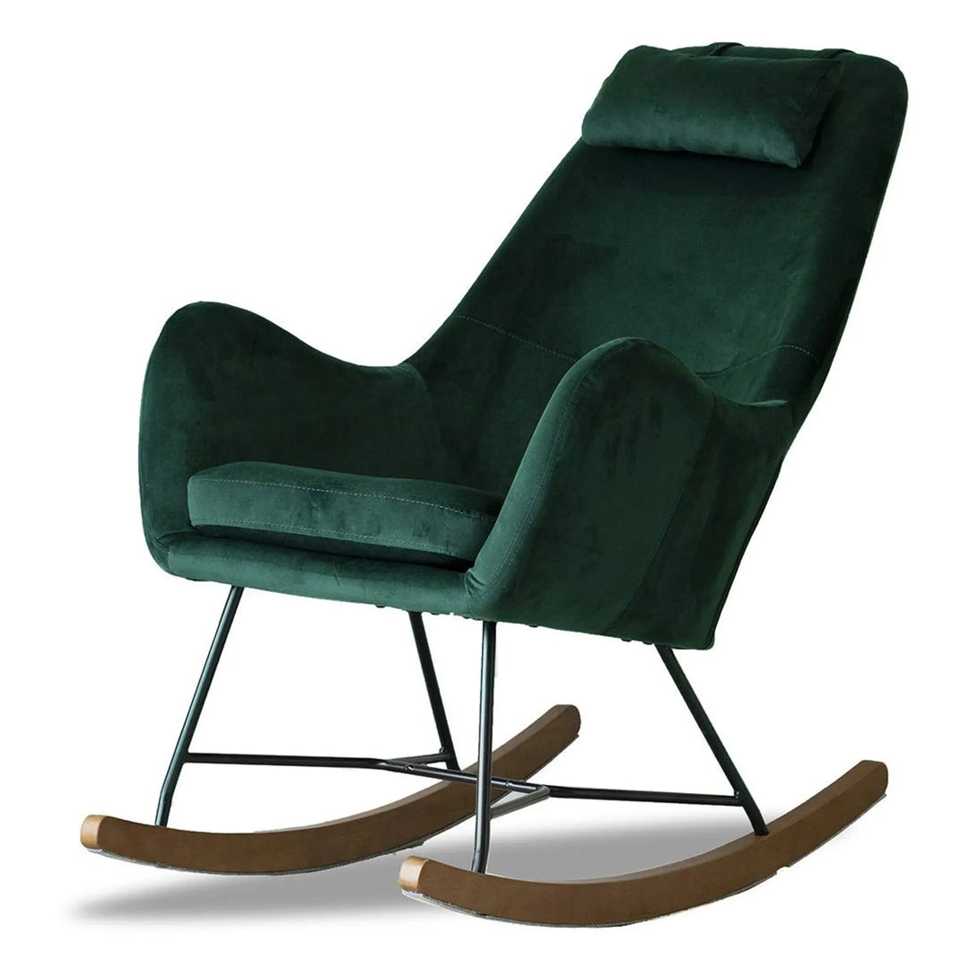 Chelsea Velvet Rocking Chair Green
