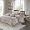 Madison Park Ava 7-Piece Chenille Jacquard Comforter Set – Luxurious Taupe Textured Bedding Ensemble