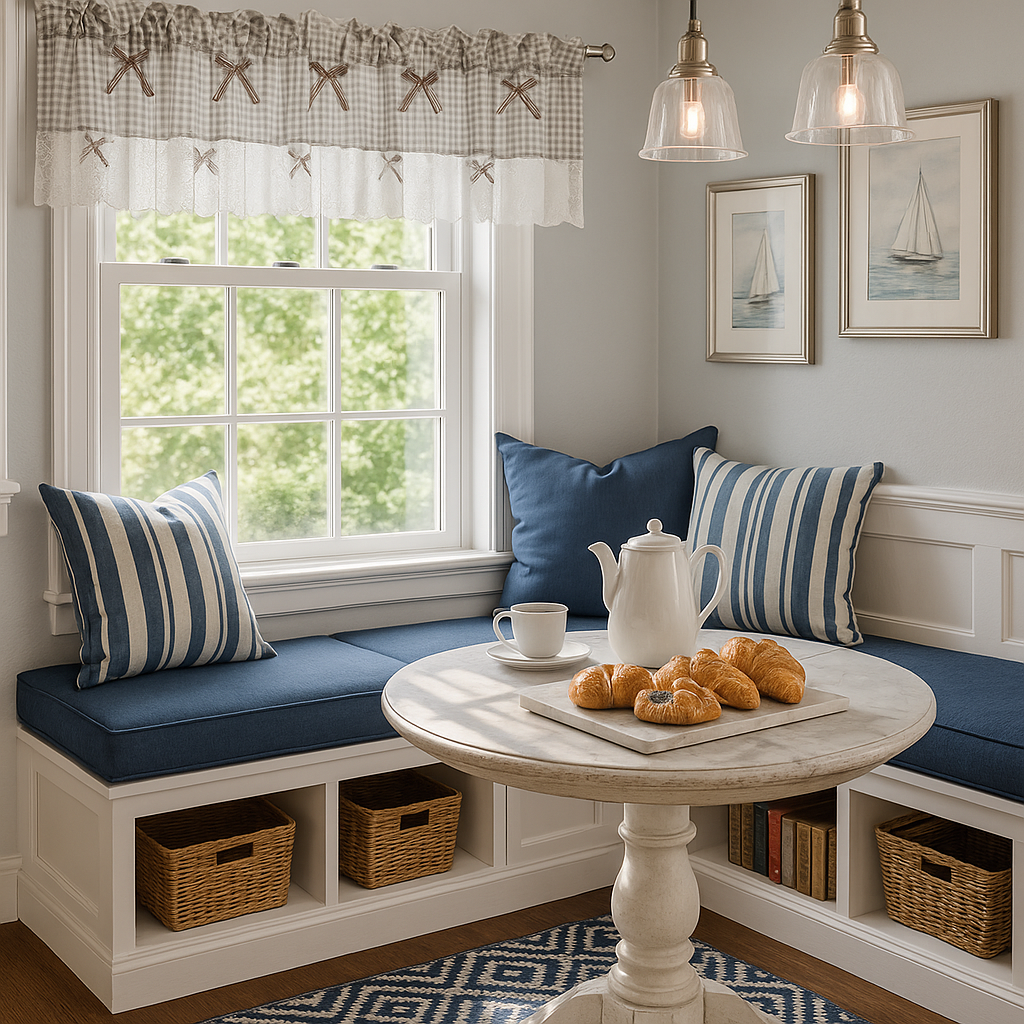 Classic Grey Grid Lace Valance