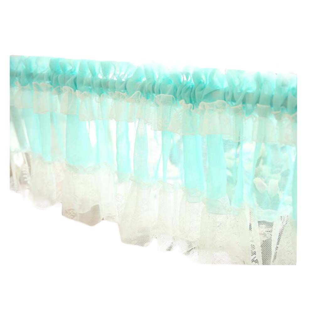Coastal Blue & White Floral Lace Door Curtain