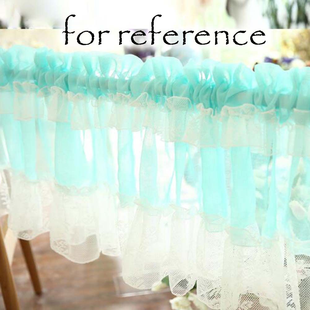 Coastal Blue & White Floral Lace Door Curtain