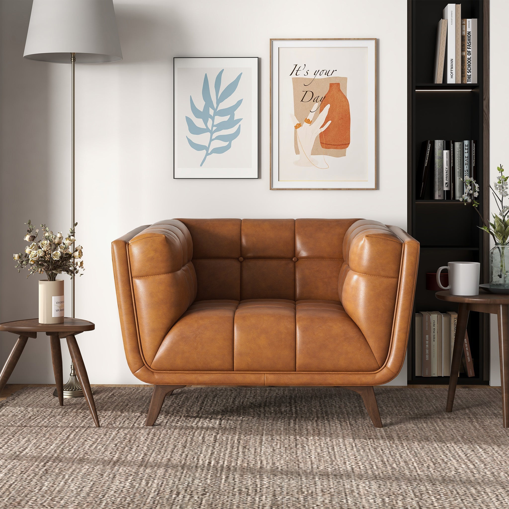 Cognac Leather Addison Lounge Chair