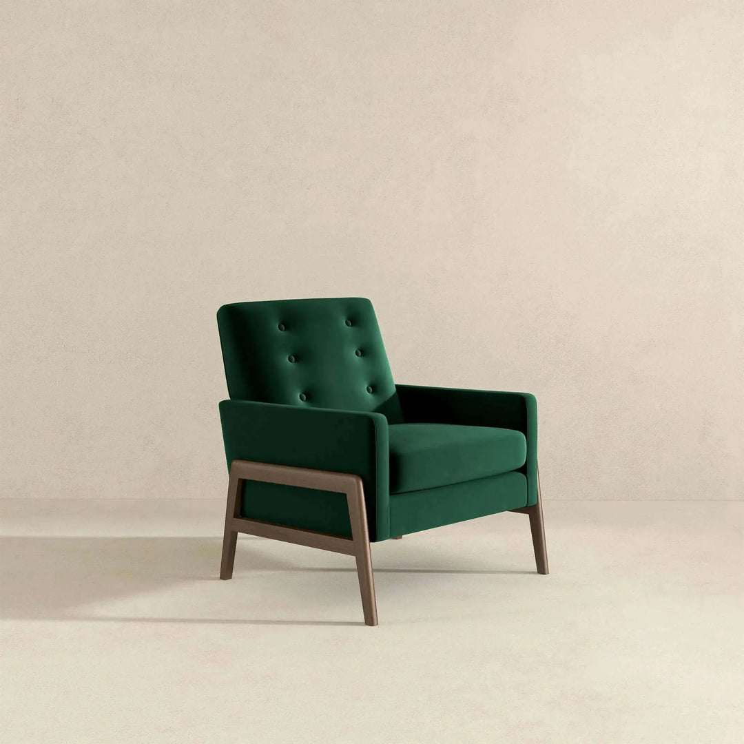 Cole Solid Wood  Velvet Lounge Chair