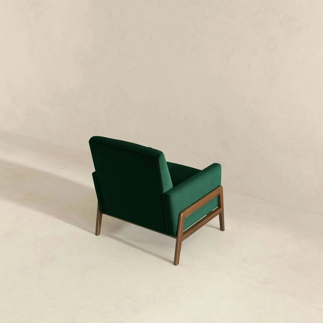 Cole Solid Wood  Velvet Lounge Chair