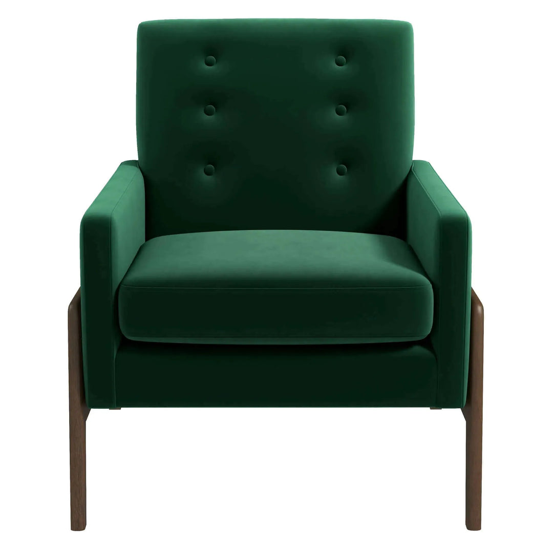 Cole Solid Wood  Velvet Lounge Chair