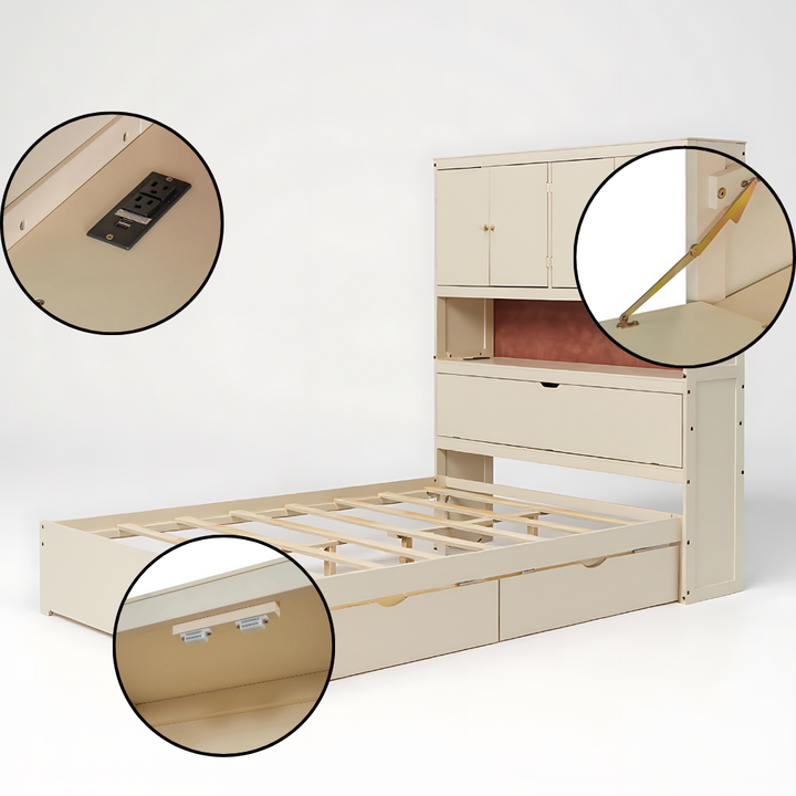 USB Storage Platform Bed – Convenience, Organization, and Style | Full Size Bedroom Solution | Trufairs