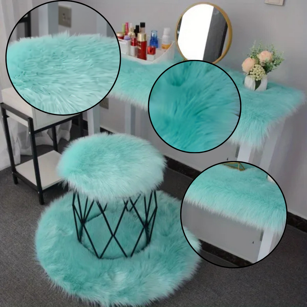 Modern White Plush Fur Rug – Ultra-Soft Cozy Accent | Bedroom & Living Room Carpet | Trufairs