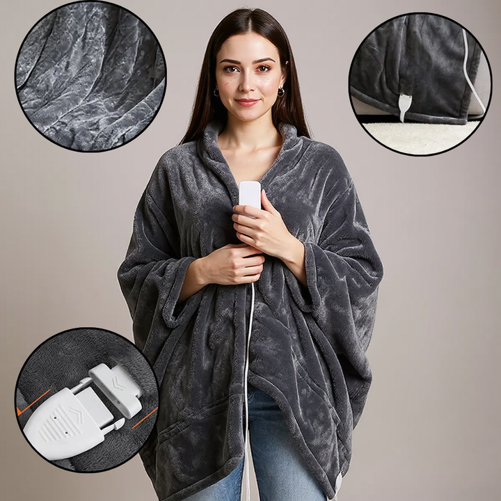 Sherpa Heated Electric Throw Blanket – Fast-Heating Soft Grey Comfort | 50x60in | Trufairs