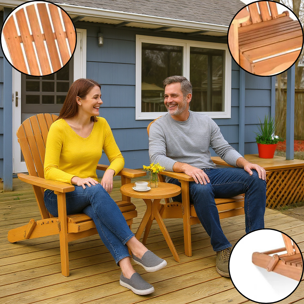 Foldable Eucalyptus Outdoor Wood Lounger Chair – Adirondack Style Ergonomic Design | Trufairs