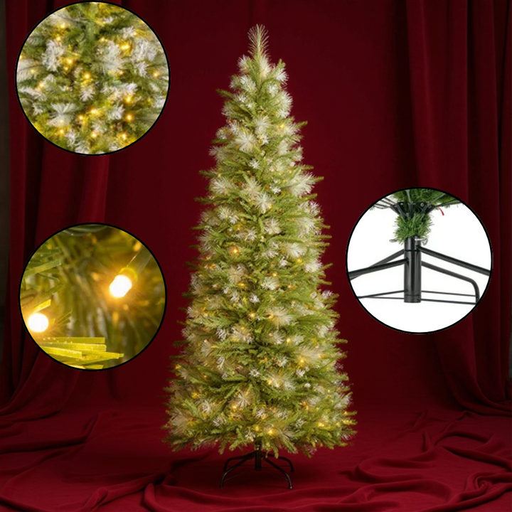 EverGlow Pre-Lit LED Christmas Tree – Quick-Connect Warm White Lighting | Artificial Tree | Trufairs