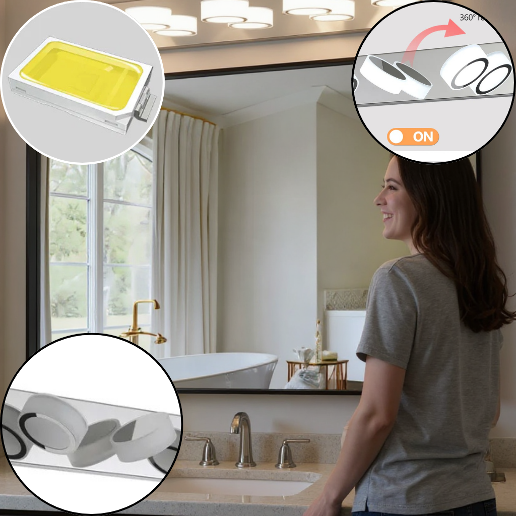 Modern 5-Light LED Vanity Light Fixture – Chrome Finish with Acrylic Light Shades | Dimmable Bathroom Wall Sconce | Trufairs