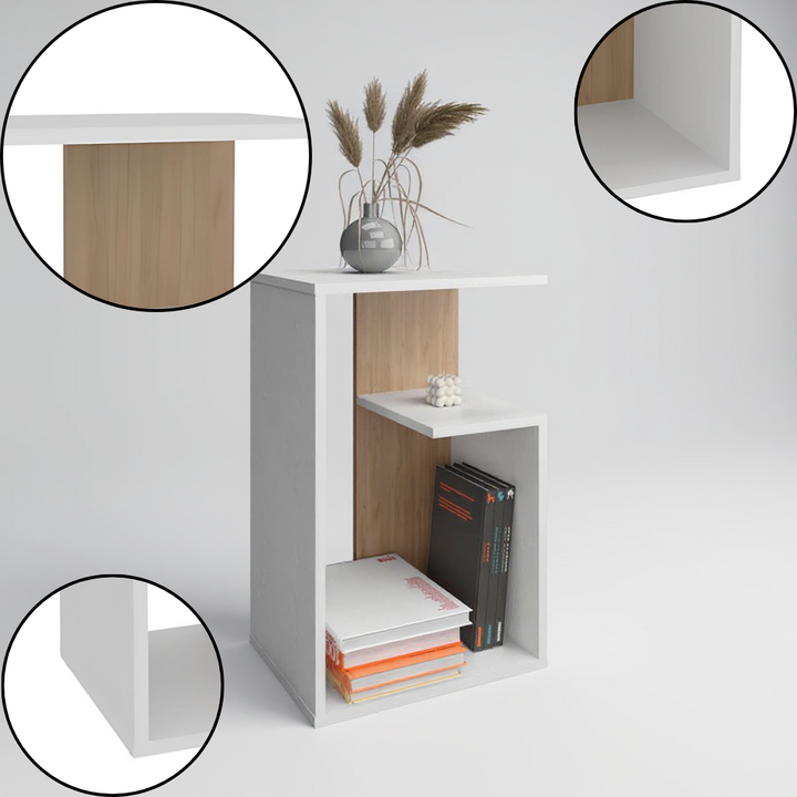 Compact 2-Shelf Side Table – Minimalist Storage Accent | Small Space Organizer | Trufairs