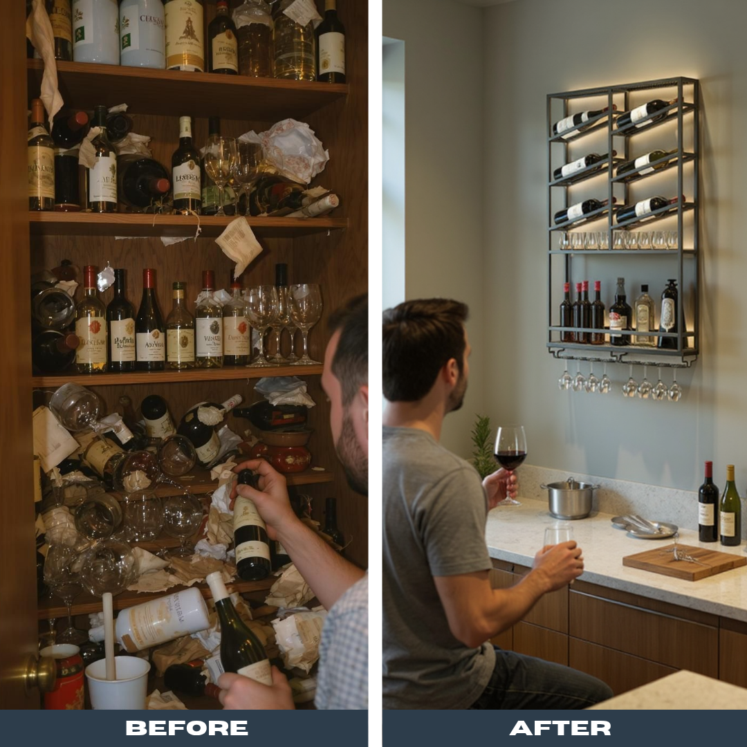 UrbanCraft Wall Wine Organizer – Space-Saving Metal Rack | Wine Storage | Trufairs