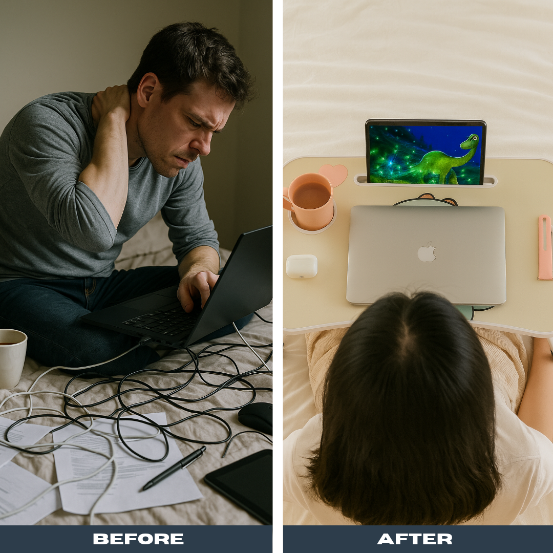 Portable Foldable Laptop Desk – Multi-Function Bed Tray with Storage | Lap Desk Workstation | Trufairs