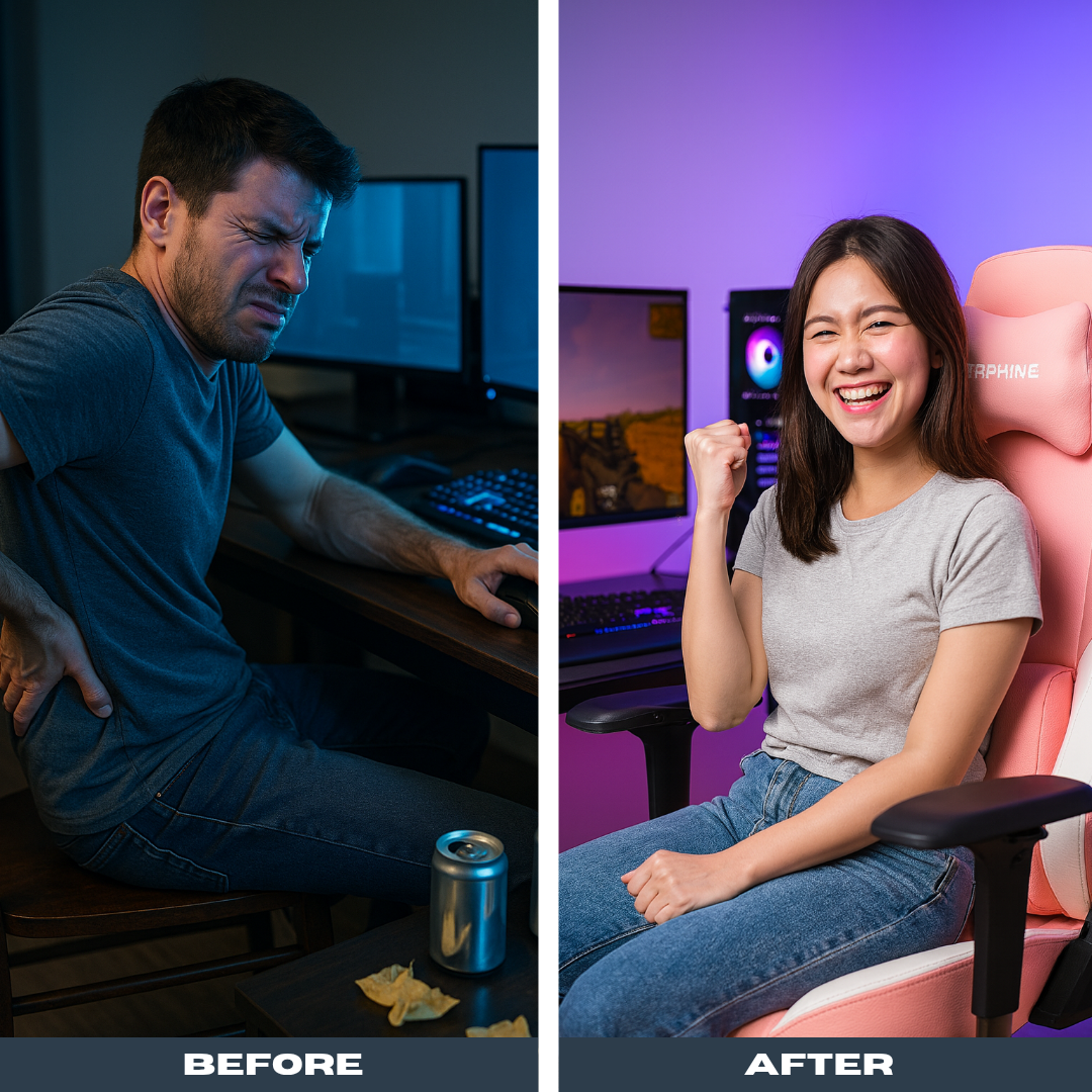 Pink & White Gaming Chair – Morphling Ergonomic Design with Adjustable Support | Premium Gaming Furniture | Trufairs