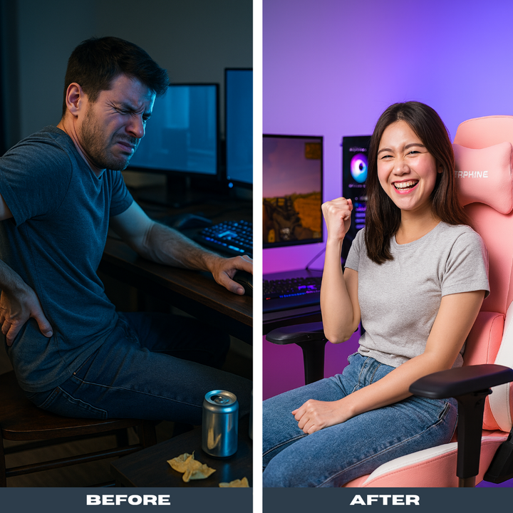 Pink & White Gaming Chair – Morphling Ergonomic Design with Adjustable Support | Premium Gaming Furniture | Trufairs