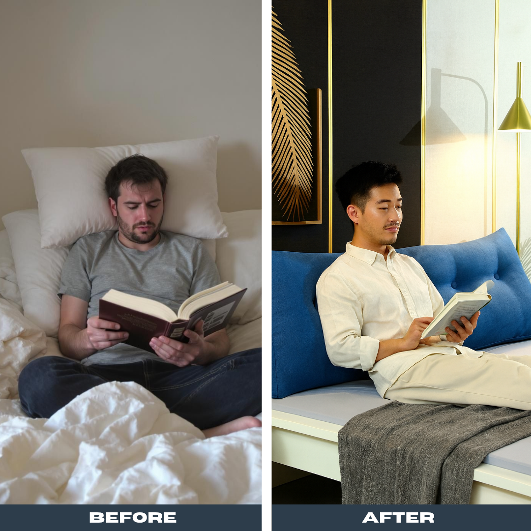 Supportive Triangular Backrest – Ultimate Comfort Wedge | Bed Cushion | Trufairs