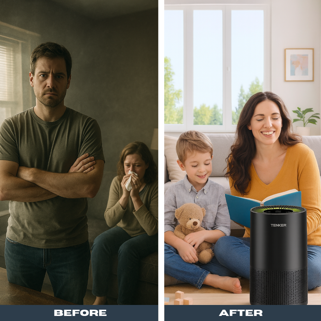 Black Large Room HEPA Air Purifier – 1300ft² Coverage with 3-Stage Filtration | Smart Air Cleaner Machine | Trufairs